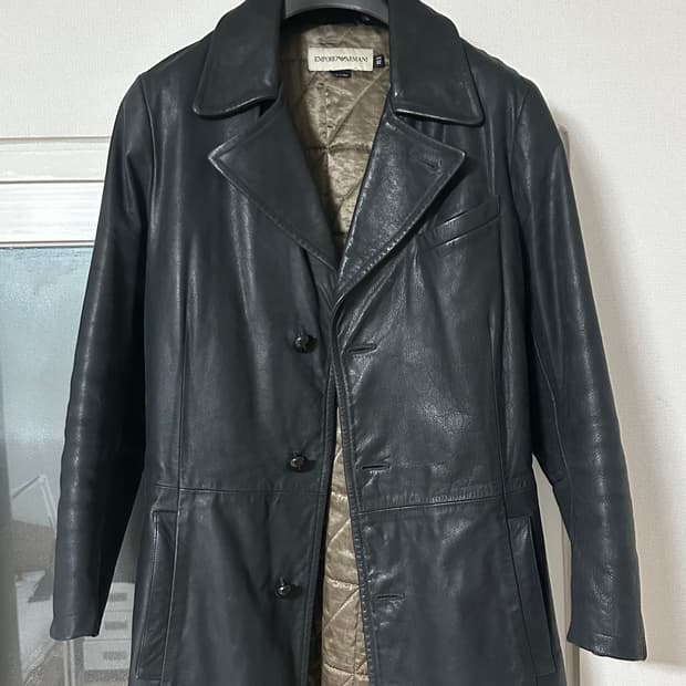 [52] 00s 엠포리오 아르마니 레더 코트