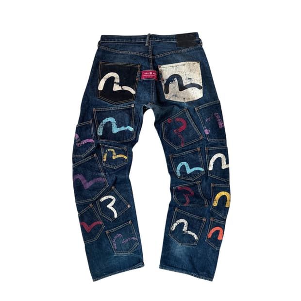 에비수 멀티포켓 Black-White ss 데님팬츠 ( Traviss)