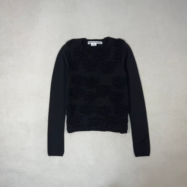 Flower Black Knit