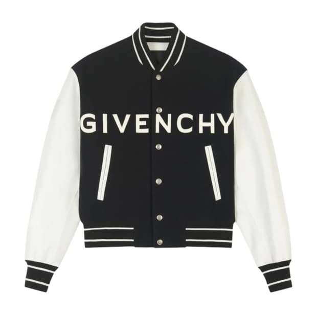 지방시 울 레더 바시티 자켓 블랙 화이트 50