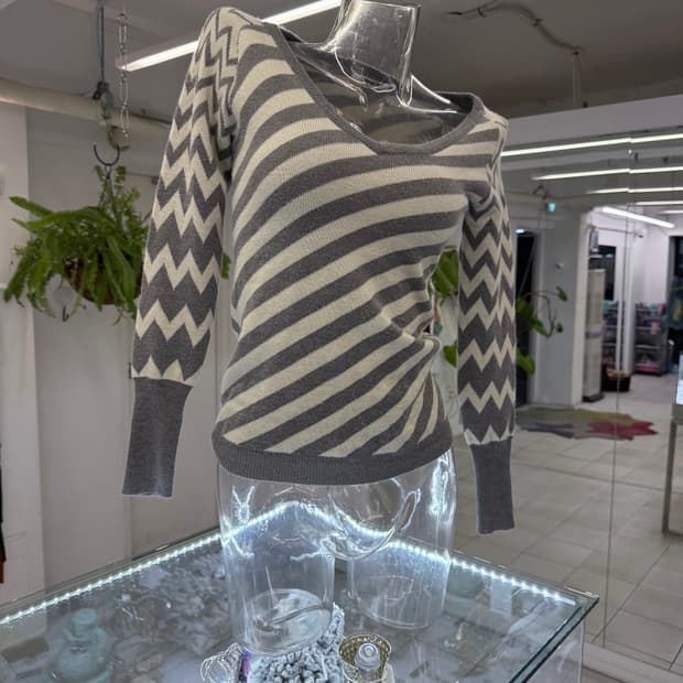 stripe v-neck sweater