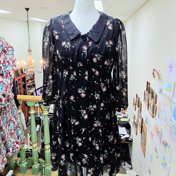 [S] 플라스틱아일랜드 플라워 쉬폰 원피스