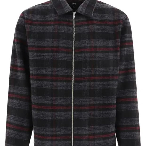 스투시 체크패턴 셔츠집업 자켓XXL