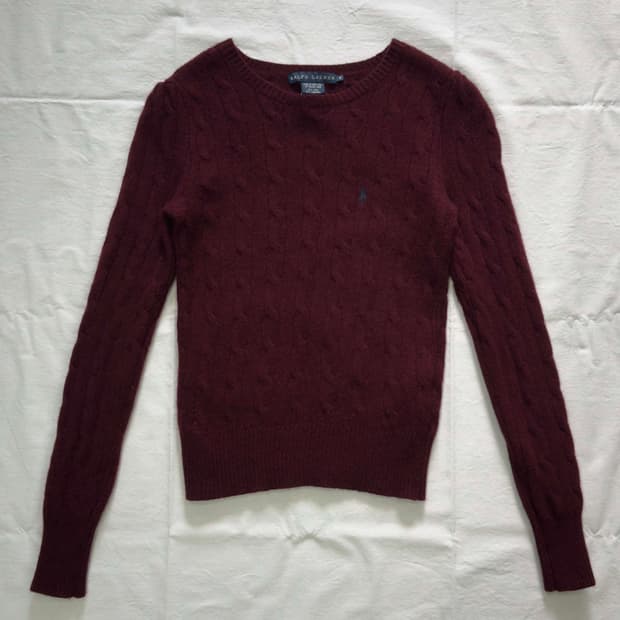 두산 랄프로렌 우먼 케이블 니트