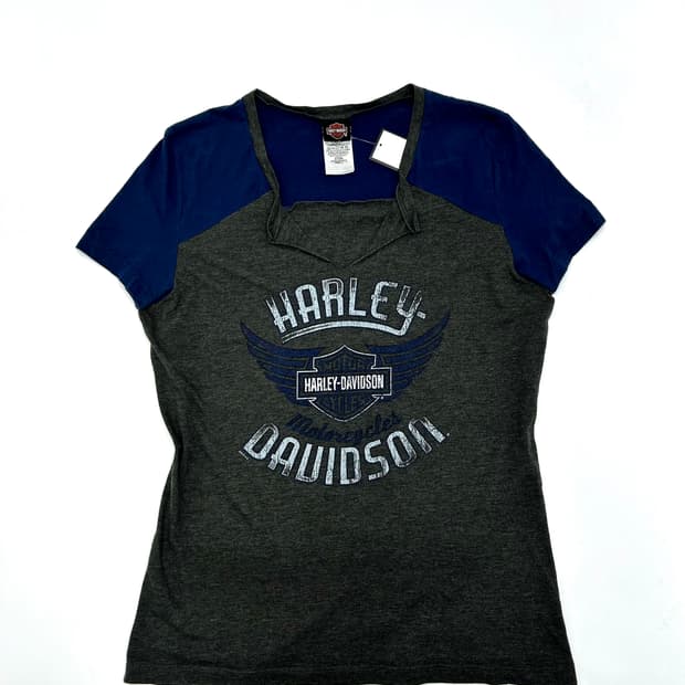 할리데이비슨 우먼 윙로고 반팔티