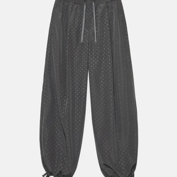 엔조블루스 도트 투웨이 밴딩 팬츠 차콜