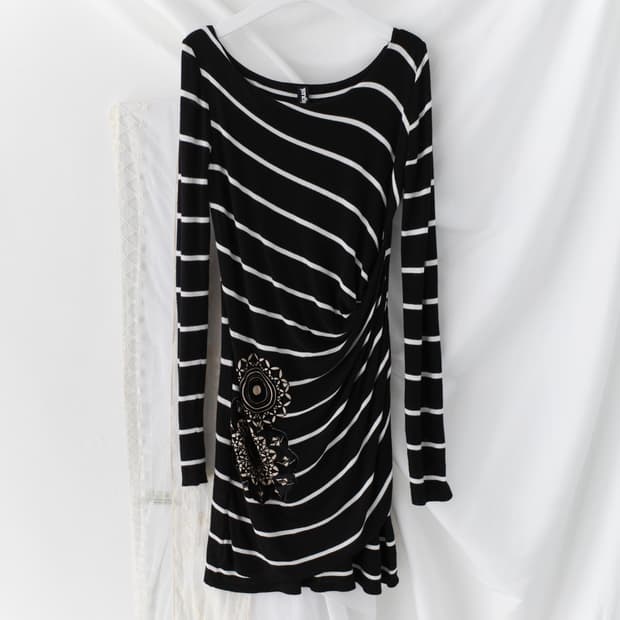 desigual) stripe draping one-piece