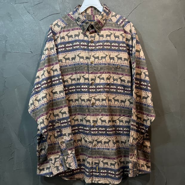 [L] WOOLRICH 울리치 빈티지 패턴 워크 셔츠