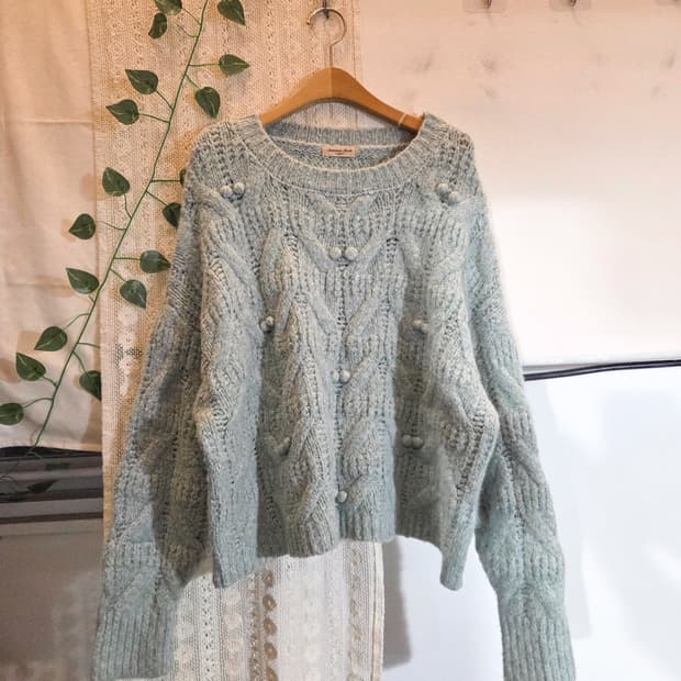 sm2 폼폼 짜임 니트