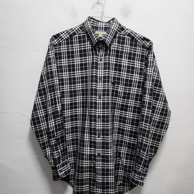 버버리 블랙 노바체크 옥스포드 셔츠