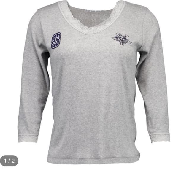 샬롬클럽 i don't know lace top 그레이