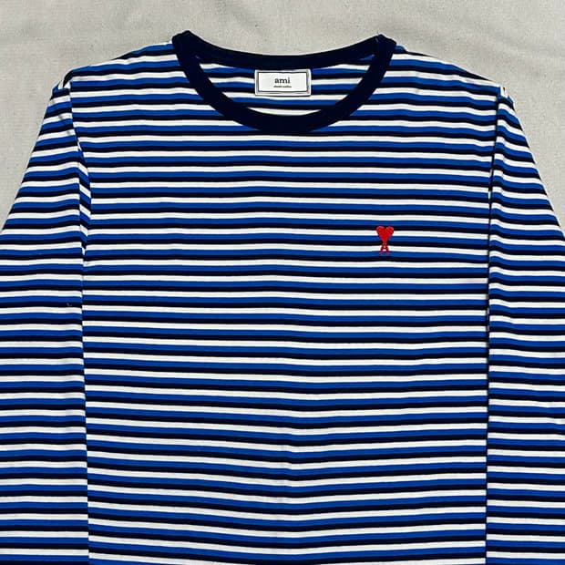 L 아미 블루 스트라이프 롱 슬리브