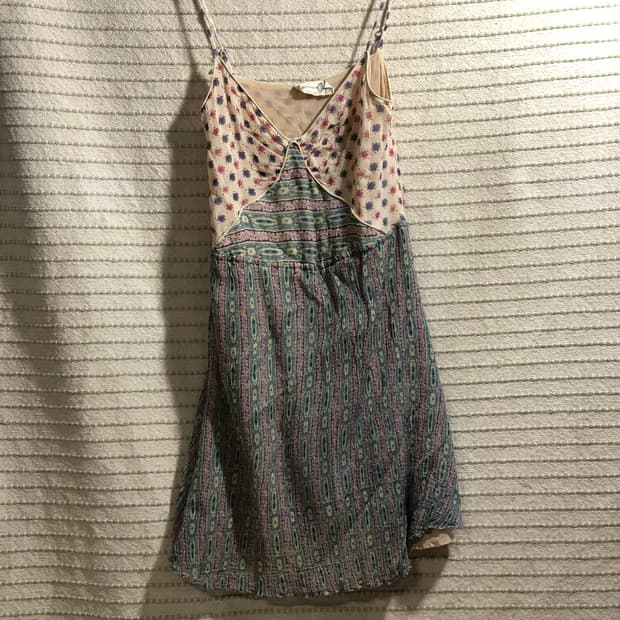 빈티지 플로럴 쉬폰 모리걸 히피 보헤미안 롱 나시