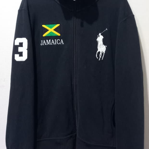 폴로 POLO 빅포니 자메이카 국기 집업 블랙 100/L