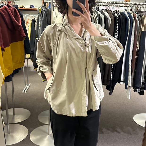 38)Japanese vintage 베이지 코튼 후드자켓