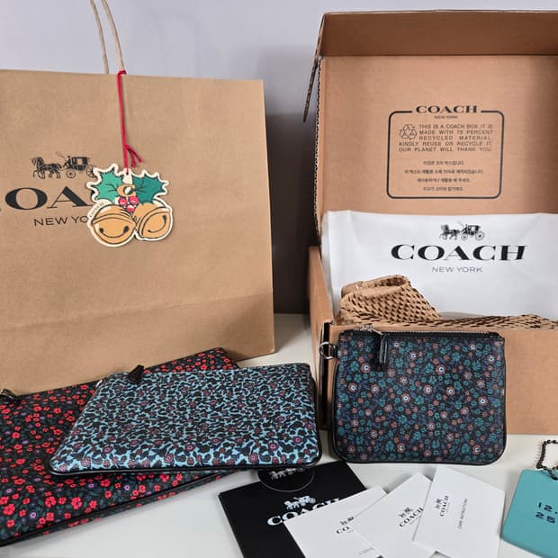 COACH 코치 트리오 클러치 플라워 트리플 잔꽃 가방 세트 정품