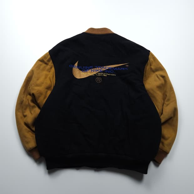 90s 나이키 빅로고 올드스쿨 모직 바시티 자켓 (105)