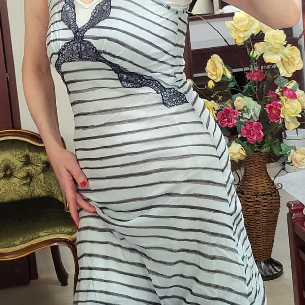 프랑스 쿠가이 메쉬 망사 벌룬 원피스