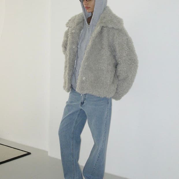 파르티멘토 우먼 퍼코트 퍼자켓 라이트 그레이