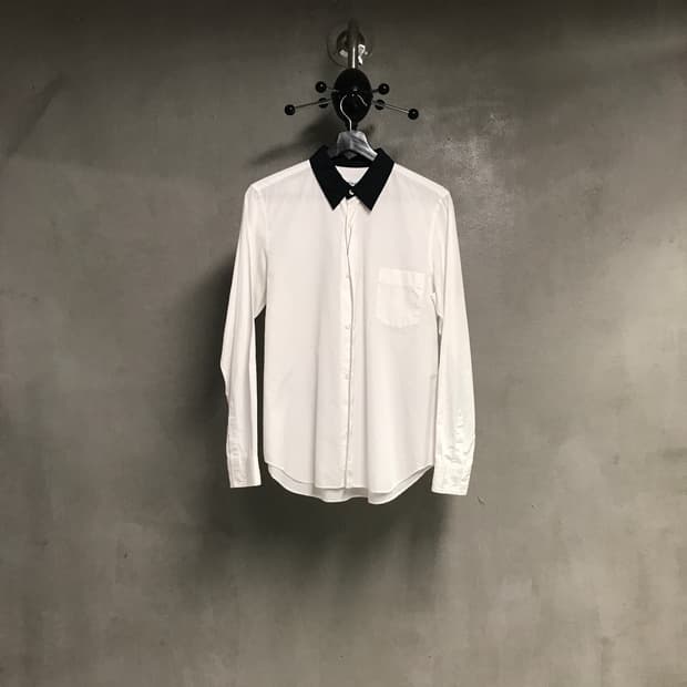 꼼데가르송 카라 배색 셔츠 화이트 M(W) 