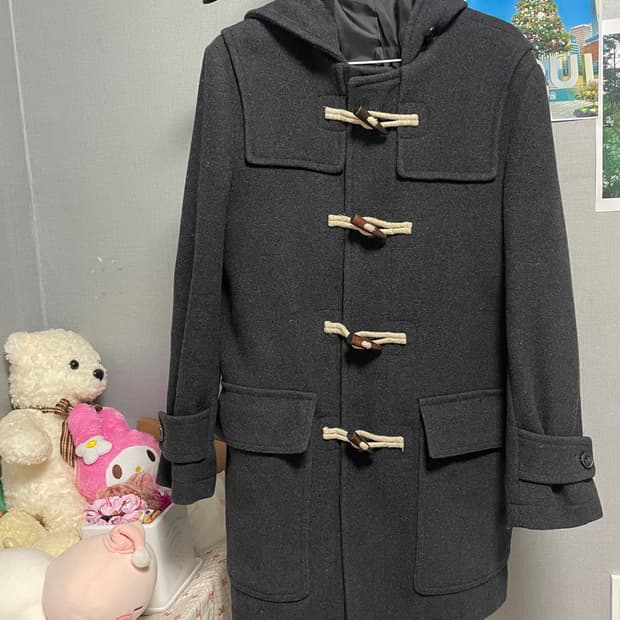 빈티지 떡볶이코트 차콜코트 찐회색코트 블랙코트 롱코트 후드코트
