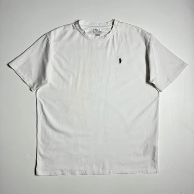 폴로 랄프로렌 베이직 포니 자수 화이트 반팔 티셔츠 R2945
