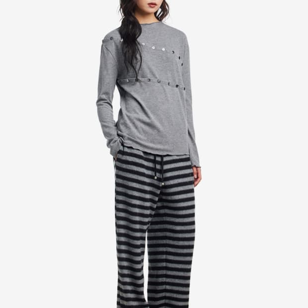 POLYSOOEM 스트라이프 바지 