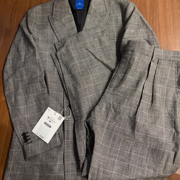 AARON LEVINE X ZARA 더블 체크 울·린넨 수트 셋업 (새상