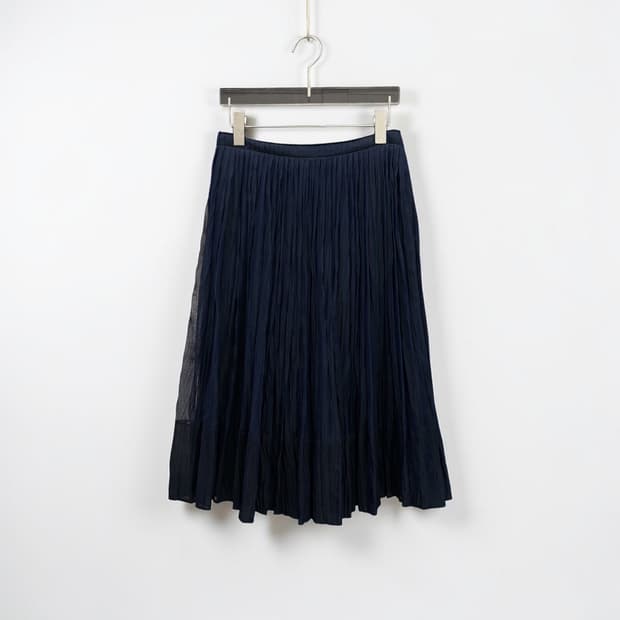 JIL SANDER pleated sheer silk skirt