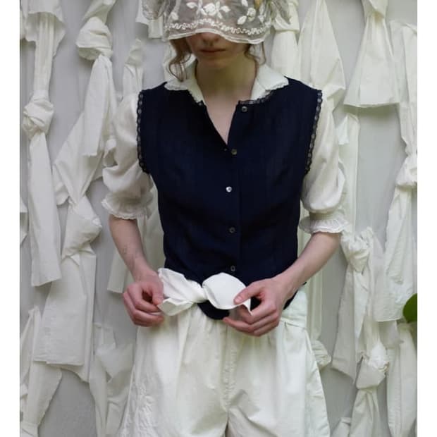 [삽니다] 비아플레인 블라우스&조끼 세트