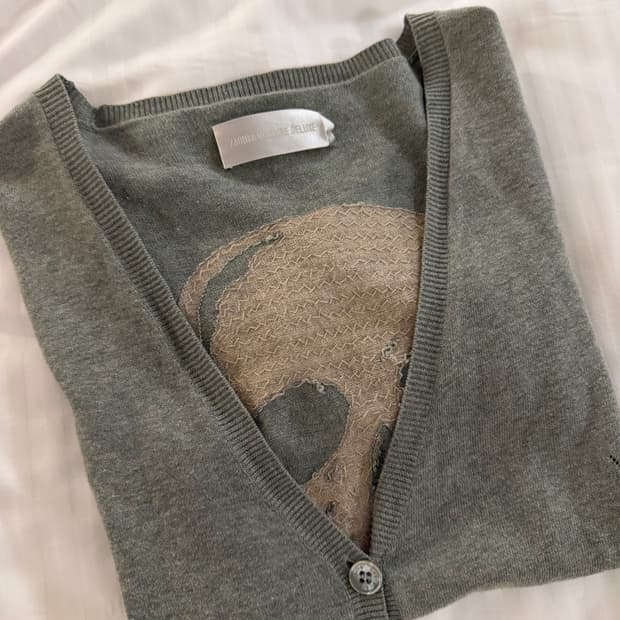 자딕앤볼테르 스컬 프린트 니트 반팔 가디건