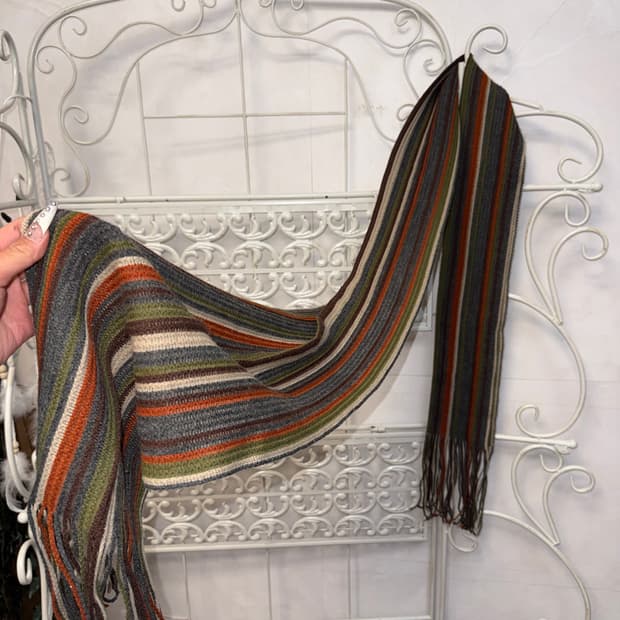 Hippie color mix stripe muffler