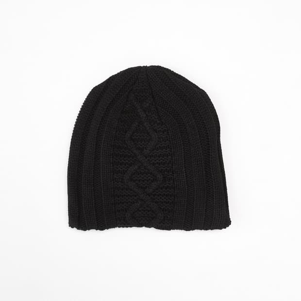 해칭룸 자카드 빅 비니 블랙