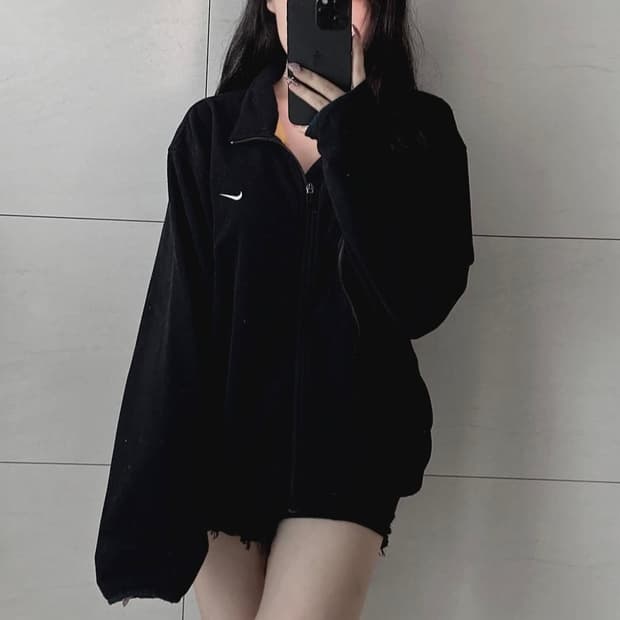 나이키 블랙x노랑 리버시블 후리스