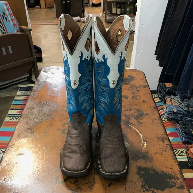 토니라마 브라운 블루 배색 웨스턴 부츠 275 사이즈