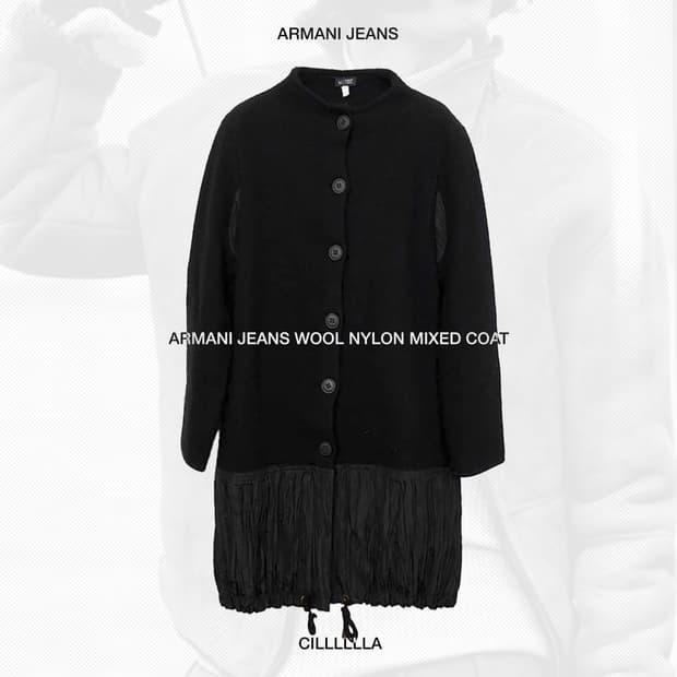 [CS]ARMANI JEANS 아르마니 진스 울 나일론 믹스드 코트 XS