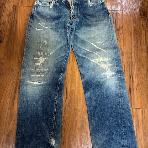 90s evisu 리바이스 복각 셀비지 데님