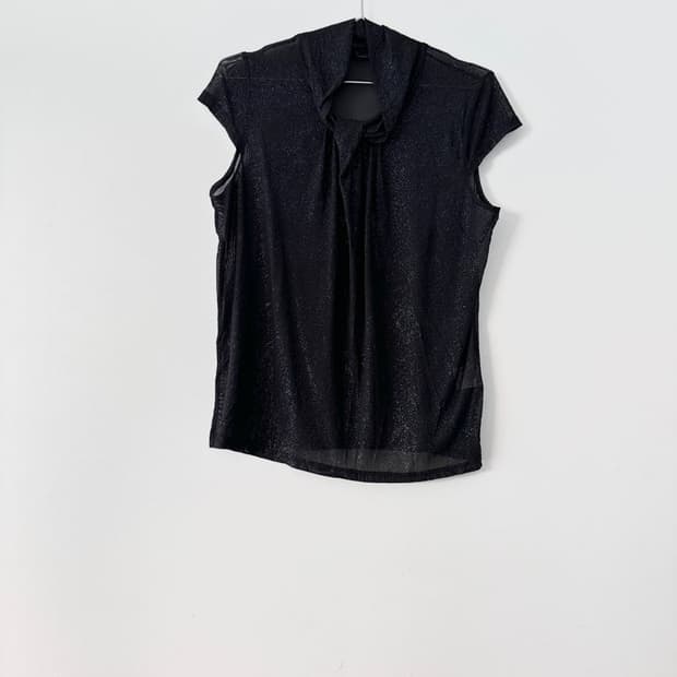 Sparkle short sleeve top / black