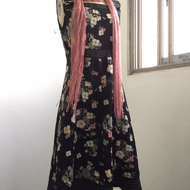 오리엔탈 페어리 무드 블랙 롱드레스