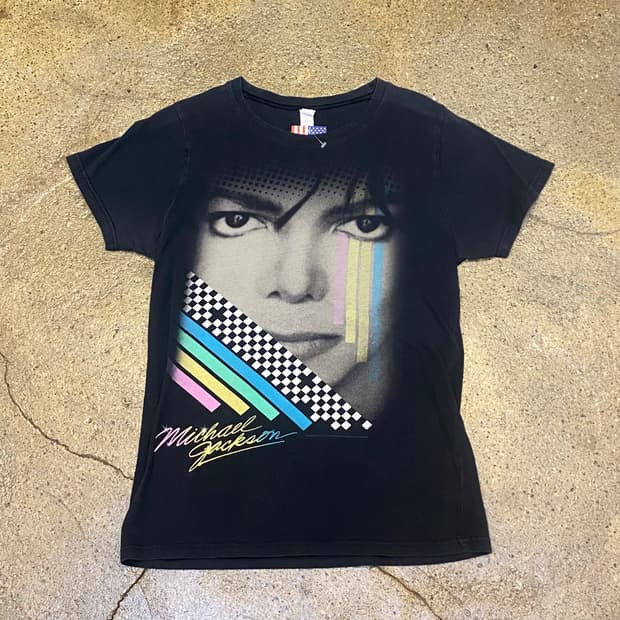 미국 빈티지 마이클 잭슨 프린팅 반팔티 락티셔츠