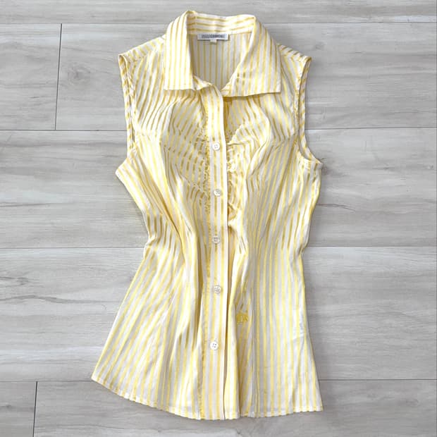 Lemon Striped Sleeveless Shirt