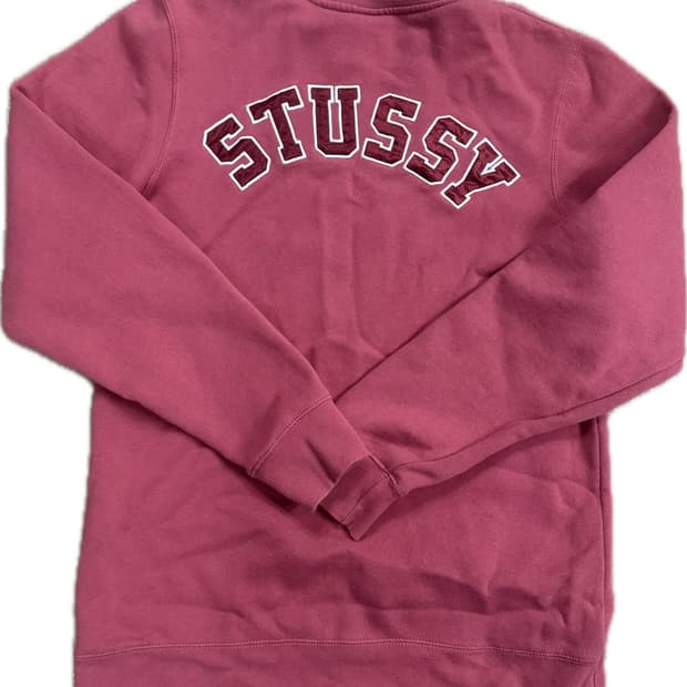 스투시 레드 핑크 맨투맨 스웻셔츠 L