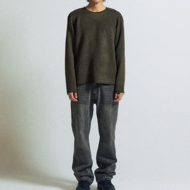 슬로우애시드 커브드 플레어 데님 사이즈m