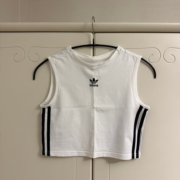 adidas 아디다스 키즈 160 크롭 탱크탑 화이트