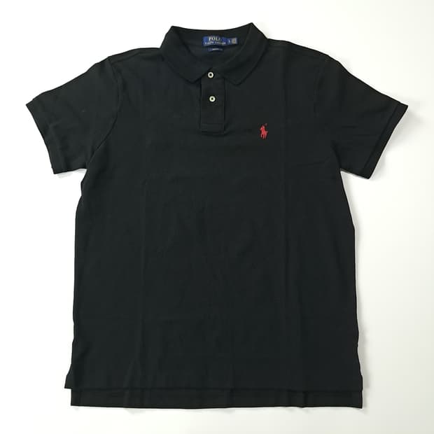 CK381 L 폴로 슬림핏 레드포니 블랙 칼라 반팔 티셔츠