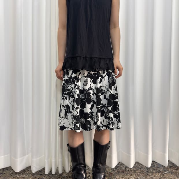 flower printing skirt