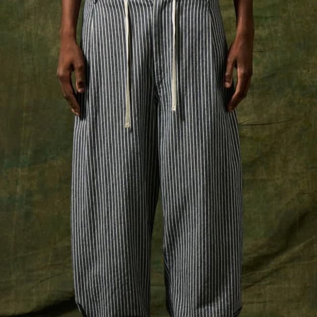 (82)헤드메이너 X 커스텀멜로우 인디고 스트라이프 주도 팬츠