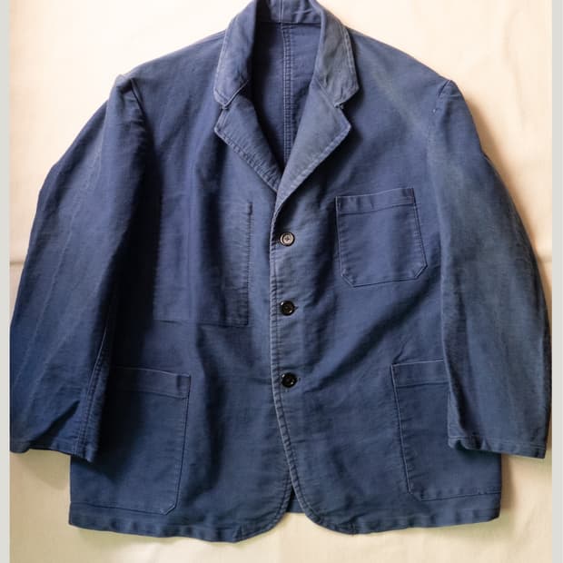*1940s French Blue Moleskin Jacket / 108
