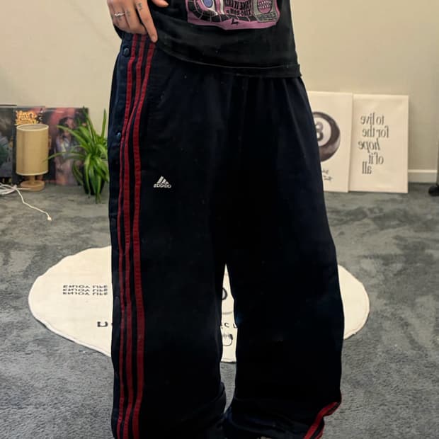 90s ADIDAS 올드스쿨 사이드버튼 져지 트랙팬츠