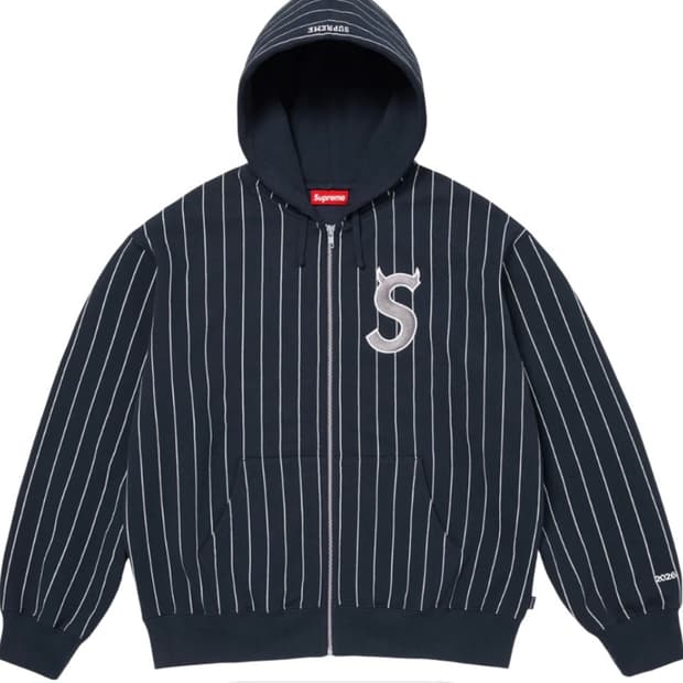 슈프림 데빌S로고 후드집업 스트라이프 새상품 판매합니다 